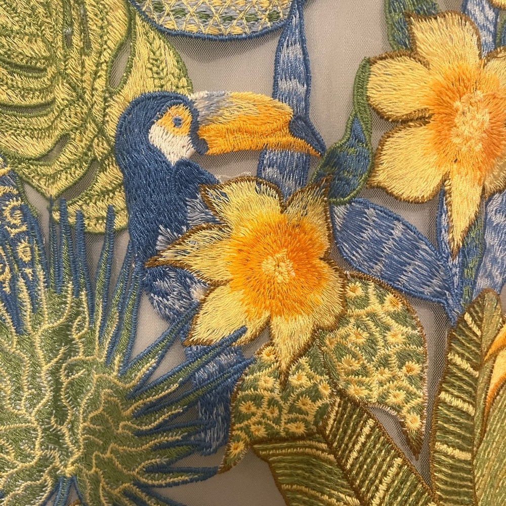 J. McLaughlin Blue and Yellow Tropical Print Dress - Picture 4 of 6